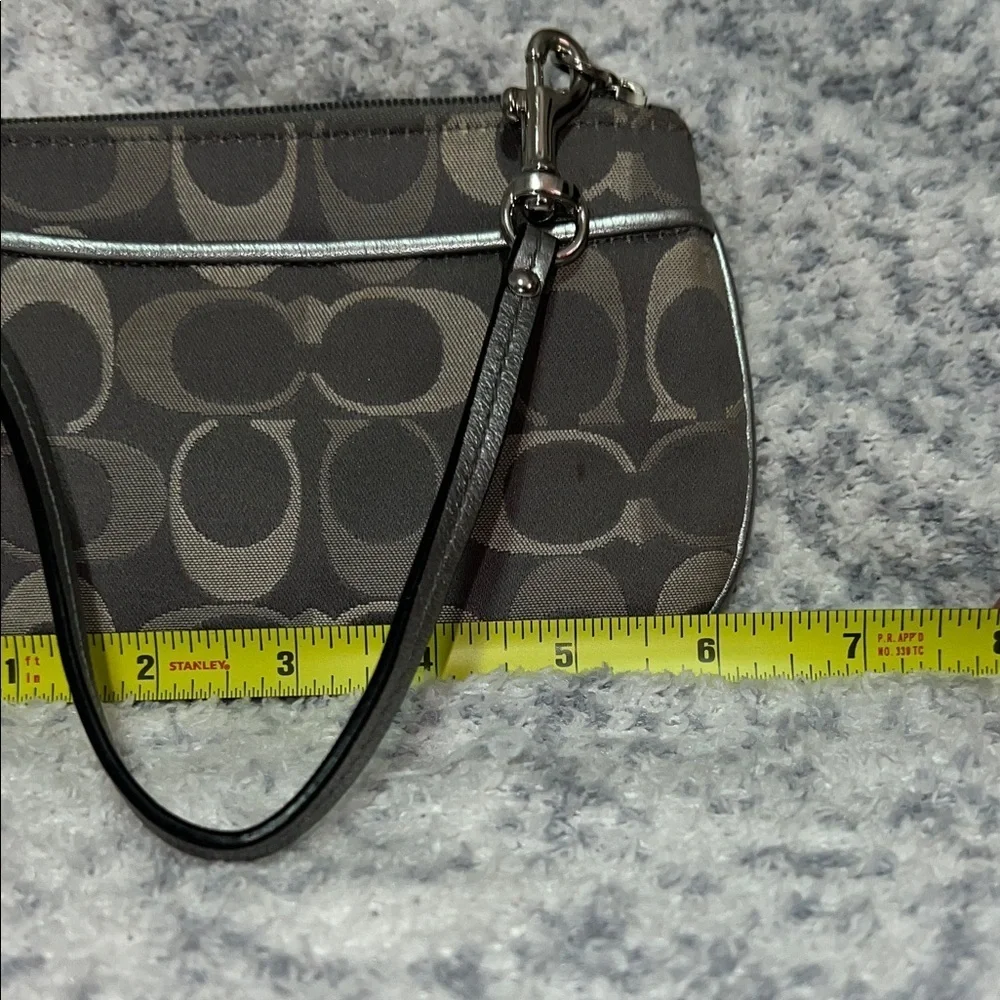 Coach Black and Gray Signature Wristlet